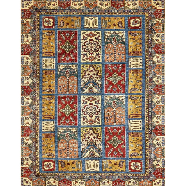 Ahgly Company Tapis d'Intérieur Rectangulaire Abstrait Rouge Brun, 5 Pieds x 7 Pieds