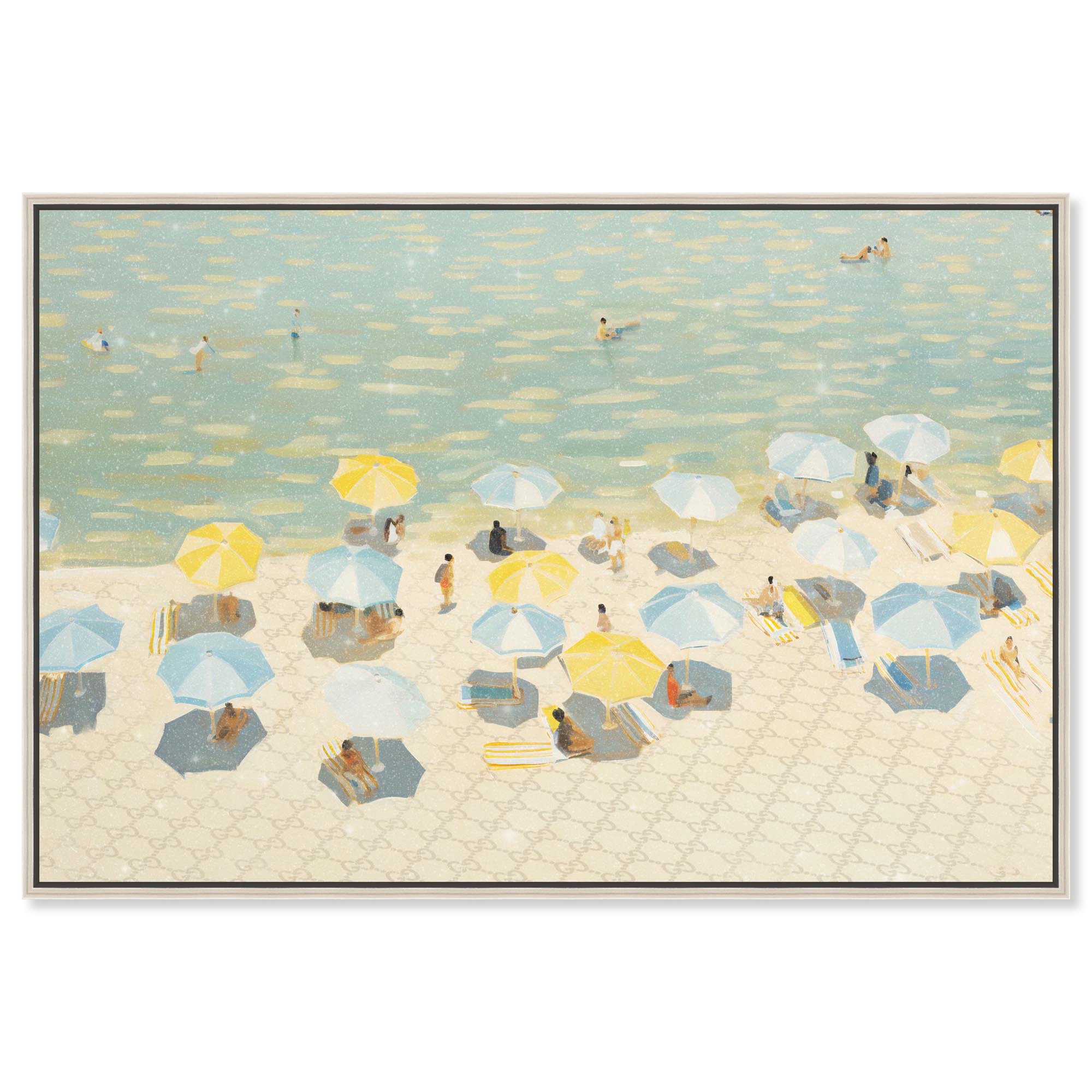 Relaxed Beach Vacay Canvas Glam Beach Wall Art by Art Remedy, Silver Frame, 54" x 36"