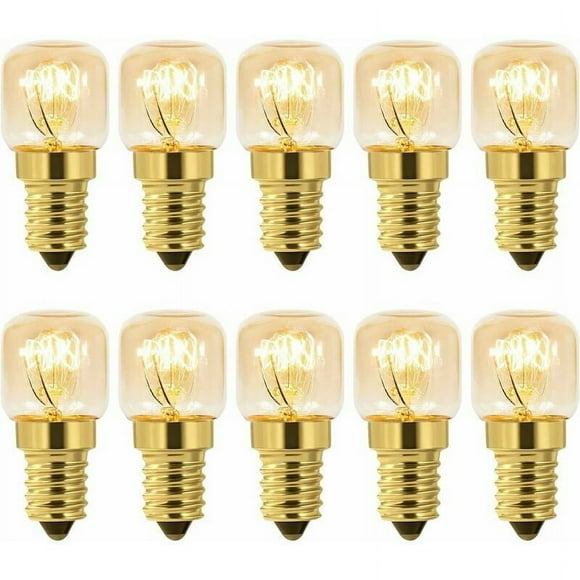 Vivid Surface Color, Quartz Bulbs with 360 Degree Beam Angle for Enhanced Illumination in Ovens, Refrigerators, and More (Pack of 10)