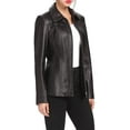 thumbnail image 2 of Women's Genuine Lambskin Leather Jacket Slim Fit Biker Black jacket Coat, 2 of 4