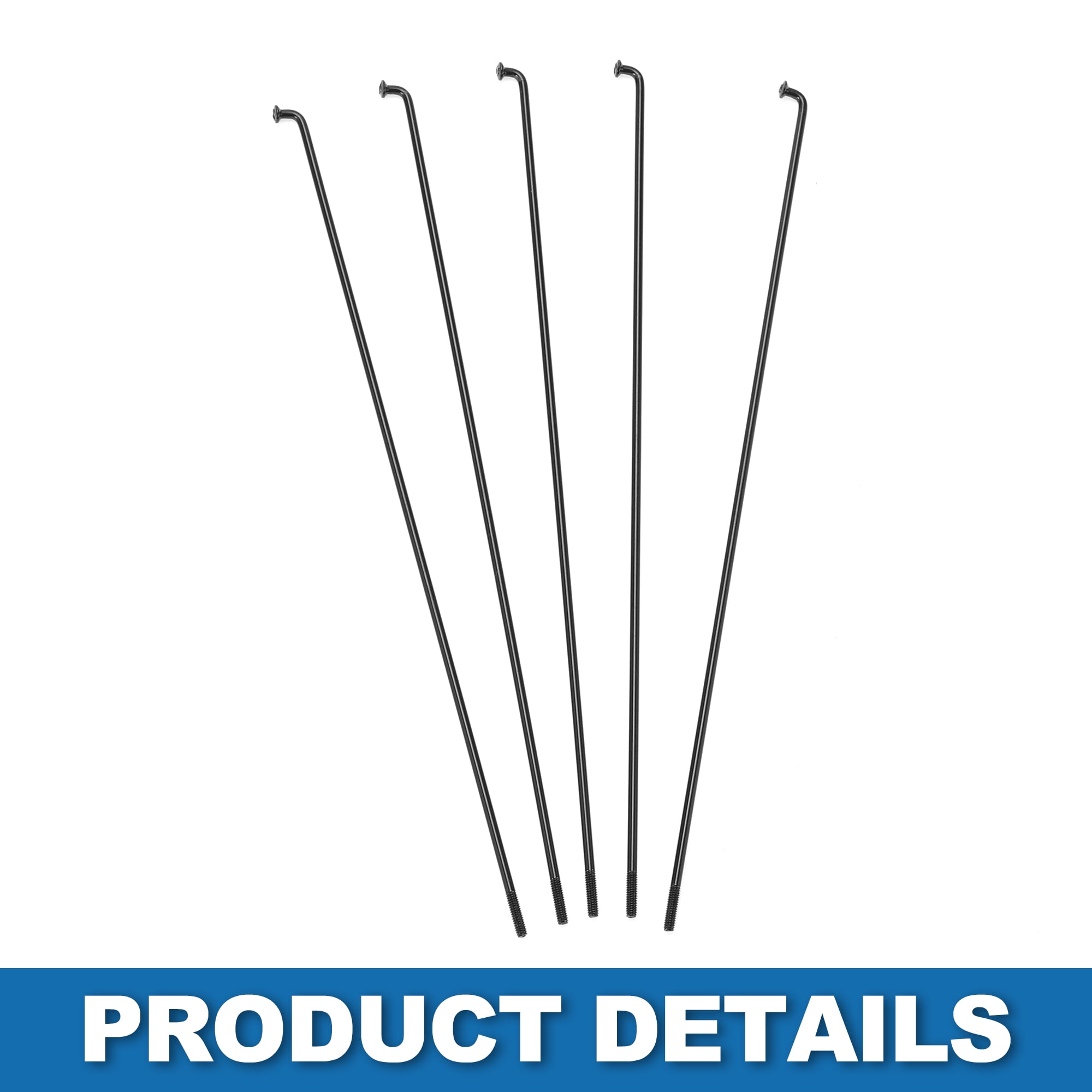 Unique Bargains 36Pcs Bicycle 14G Mountain Bike Steel Spokes Black 9.06"