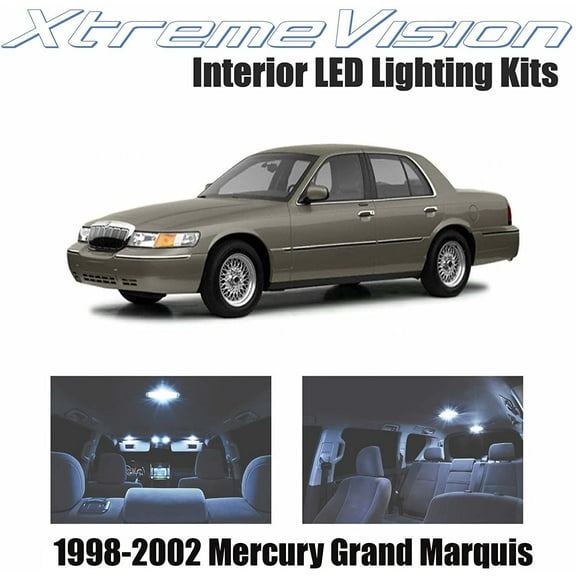 Xtremevision Interior LED for Mercury Grand Marquis 1998-2002 8 Pieces Cool White Interior LED Kit   Installation Tool