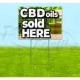 thumbnail image 1 of CBD Oils Sold Here (18" x 24") Yard Sign, Includes Metal Step Stake, 1 of 6