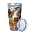 thumbnail image 2 of Daiia Countryside Flower Cow Printed 20oz Insulated Coffee Cup with Straw Topper, Fully Spill Proof Travel Coffee Mug, Stainless Steel Tumbler for Work Home Outdoor Car-Without Straw, 2 of 8