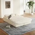 thumbnail image 2 of 2-in-1 Convertible Sofa Bed,75'' Foldable Sleeper Sofa Bed,Corduroy Floor Folding Sofa Bed Lounge Sofa with Multi Functional Blanket for Living Room Bedroom,Beige, 2 of 7