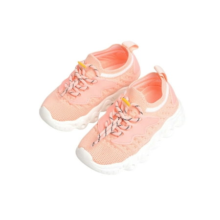 

Wazshop Boys Girls Running Shoes Mesh Sock Sneakers Round Toe Athletic Shoe Lightweight Slip On Casual Sneaker Kids Flats Drawstring Fashion Pink 8C