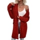 thumbnail image 2 of Suéter Cárdigan de Larga para Mujer, Otoño e Invierno, Tejido de Punto , con Botones Delanteros, Abrigo Rojo Óxido XL, 2 of 7
