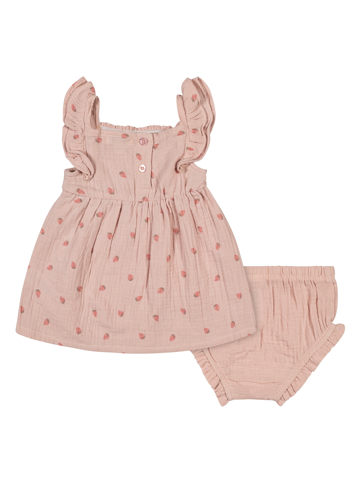 Wonderluxe Newborn/Infant Girls' Dress and Bloomer, 2-Piece