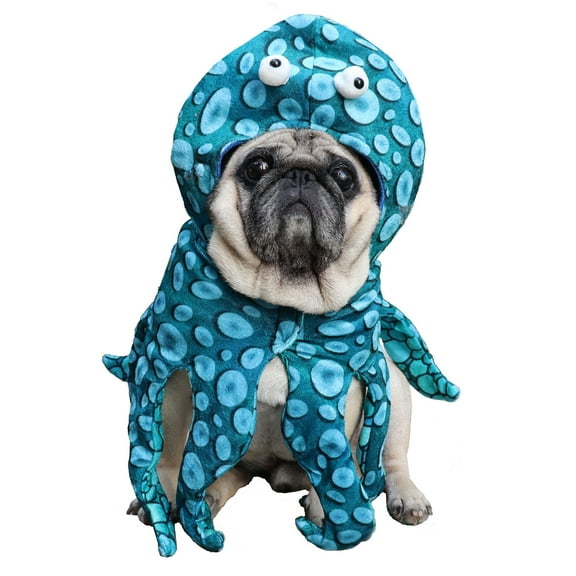 Small Dog Halloween Octopus Costumes, Pet Halloween Party Cosplay Dress, Funny Octopus Hat for Cat Puppy Small Dogs S