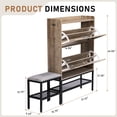 thumbnail image 6 of Ktaxon Farmhouse Shoe Cabinet w/ Bench, Entryway Shoe Storage Cabinet Shoe Rack Organizer for Hallway Bedroom Closet Living Room Home Apartment, Washed Gray, 6 of 15
