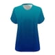 thumbnail image 5 of Camiseta de Base de Impresión de Manga Corta con Cuello en V para las Mujeres, Más Tamaño Estante de Imitación Casual Superior, 5 of 9