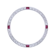 Created Ruby Bezel, 36mm, White, Compatible With 36mm Rolex Tudor Black Bay Automatic Watch White