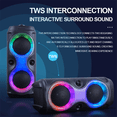 thumbnail image 3 of Altavoz Bluetooth inalámbrico para cine en casa, columna de sonido para exteriores, altavoz subwoofer portátil con RGB, FM/AUX, 3 of 6