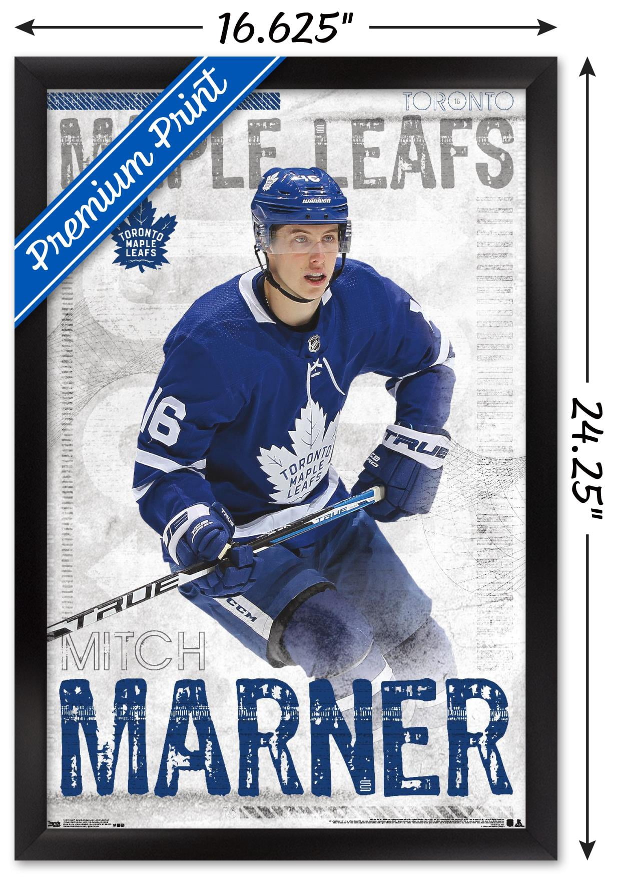 NHL Toronto Maple Leafs - Mitch Marner 19 Wall Poster, 14.725" x 22.375", Framed