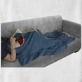 thumbnail image 5 of Grunge Soft Flannel Fleece Blanket, All You Need is a Glass of Wine Message Illustration Weathered Design, Cozy Plush for Indoor and Outdoor Use, 70" x 90", Blue Ruby and Champagne, by Ambesonne, 5 of 5