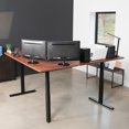 thumbnail image 2 of VIVO Electric 77" x 71" Corner Desk, Dark Walnut Table Tops, Black Frame, 2 of 8