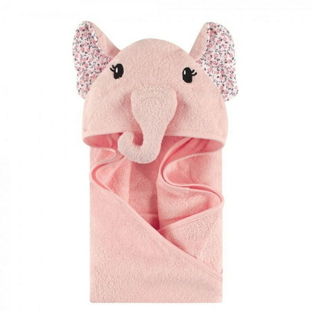 UPC: 0660168710090 | Little Treasure Baby Girl Cotton Animal Face Hooded Towel  Floral Elephant  One Size