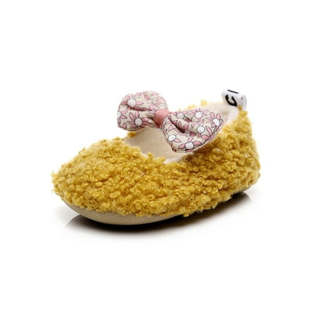 

Gomelly Newborn Baby Shoes First Walkers Flats Soft Sole Crib Shoe Non-slip Loafer Toddler Boys & Girls Toddlers Loafers Yellow 4C