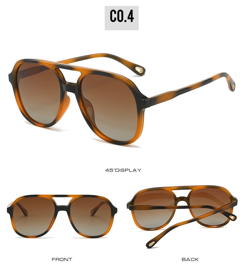 Retro Square Aviator Sunglasses for Womens Mens Vintage 70s Double