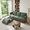 Dark Green, variant on 86" L-Shaped Sectional Sofa with Movable Ottoman & Storage, Linen Fabric Corner Couch for Small Living Room, Gray