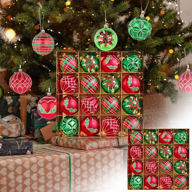 xihome Juego de 16 adornos navideños electrochapados para decorar el rbol de Navidad