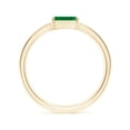 thumbnail image 2 of ANGARA Natural Emerald-Cut Emerald Off-Centered Solitaire Ring With Diamonds in 14K Yellow Gold for Women (Size-6x4mm) | May Birthstone, Anniversary, Jewelry Gift for Women | Natural Emerald Ring, 2 of 9