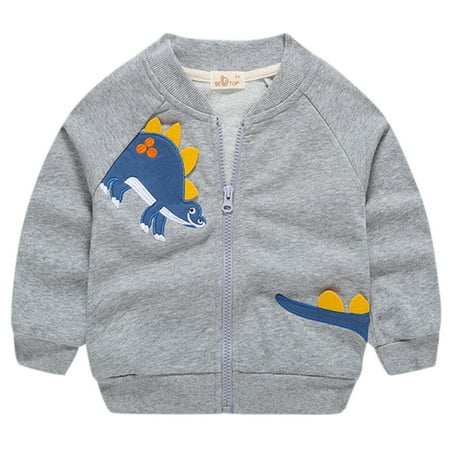 

koaiezne Kids Toddler Baby Boys Autumn Winter Print Cotton Dinosaur Long Sleeve Coat Jacket Sweatshirt Pullover Clothes Snow Jacket Size 5t Winter Coat Baby Boy