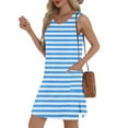 thumbnail image 6 of Puntoco Plus size dresses Womens Casual Summer Dress 2025 Loose Tank Striped T-Shirt Dresses Sleeveless Sundress with Pockets Sky Blue XL(XL), 6 of 8