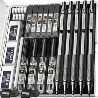 Pentel Arts GraphGear 1000 Premium Automatic Drafting Pencil Set (0.3mm,  0.5mm, 0.7mm, 0.9mm), 4 Asst. Leads, Refill Erasers, Assorted Gift Box Set