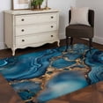 thumbnail image 3 of 2.7'x5' Area Rugs, Teal Ombre Indoor Outdoor Area Rug for Living Room Bedroom, Marble Modern Abstract Ink Painting Washable Bathroom Rugs Kitchen Floor Carpet Mats Home Decor Aesthetic, 3 of 8