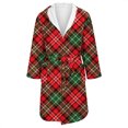 thumbnail image 4 of Women's Fleece Plush Robe Long Warm Plush Bathrobe Loungewear Jacket Printed Comfort Robe, 4 of 5