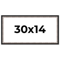 30x14 Frame Silver Real Wood Picture Frame Width 1.25 Inches | Interior Frame Depth 0.75 Inches |