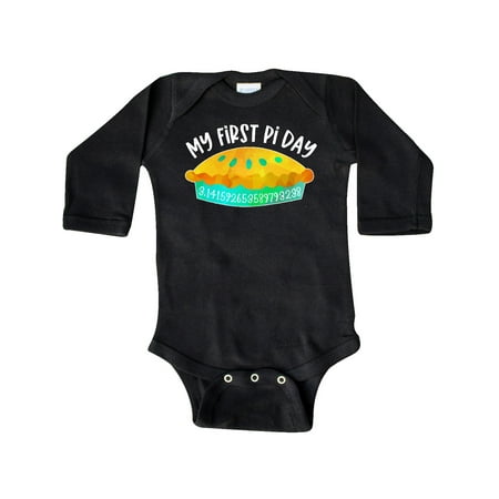 

Inktastic My 1st Pi Day Blue Green Pie Pan Pun Gift Baby Boy or Baby Girl Long Sleeve Bodysuit