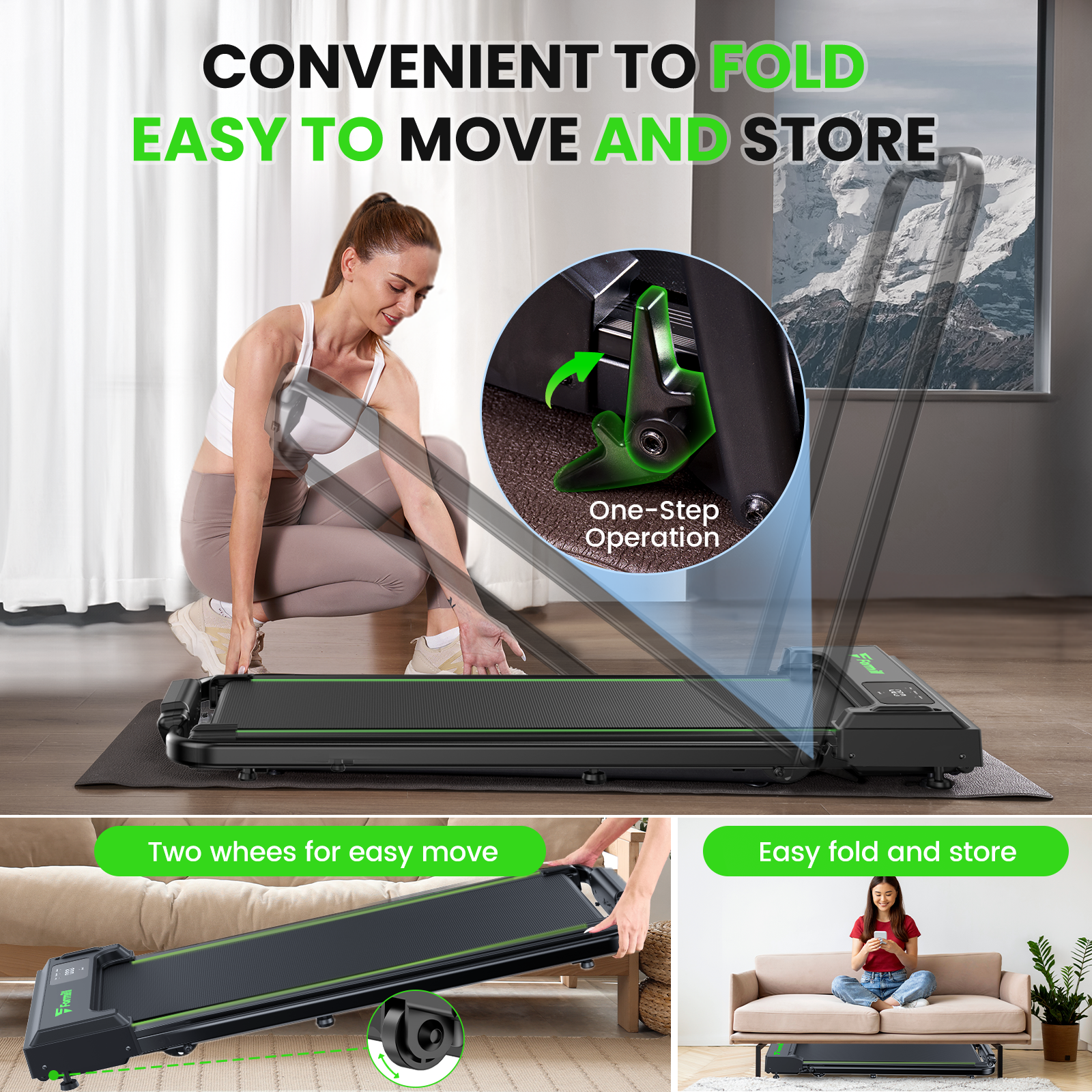 Patbrela 2 in 1 Foldable Walking Pad Treadmill photo 8