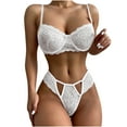 thumbnail image 2 of EGNMCR Women'S Sexy Lingerie Set Lace Matching Bra And Panty Set Hollow Out Lace Solid Color Sexy Sling Pajama Set Sexy Lingerie Set - Fall, 2 of 5