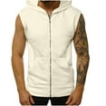 thumbnail image 1 of Vest for Men, Mens Solid Color Sleeveless Zip-Up Hooded with Pockets Sleeveless Top, 1 of 6