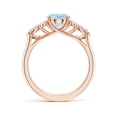 thumbnail image 2 of Angara Natural 1.5 Ct. Aquamarine with Diamond Classic Ring in 14K Rose Gold for Women (Ring Size: 3.5), 2 of 10