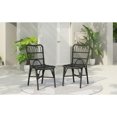 thumbnail image 2 of Grey & Black Outdoor PE Wicker Patio Dining Chairs Set of 2 Rust-Proof Iron Frame & High Capacity, Perfect for Backyard and Poolside, 2 of 12