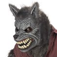 thumbnail image 4 of Werewolf Gray Plastic Halloween Ani-Motion Costume Mask, for Adult, 4 of 4