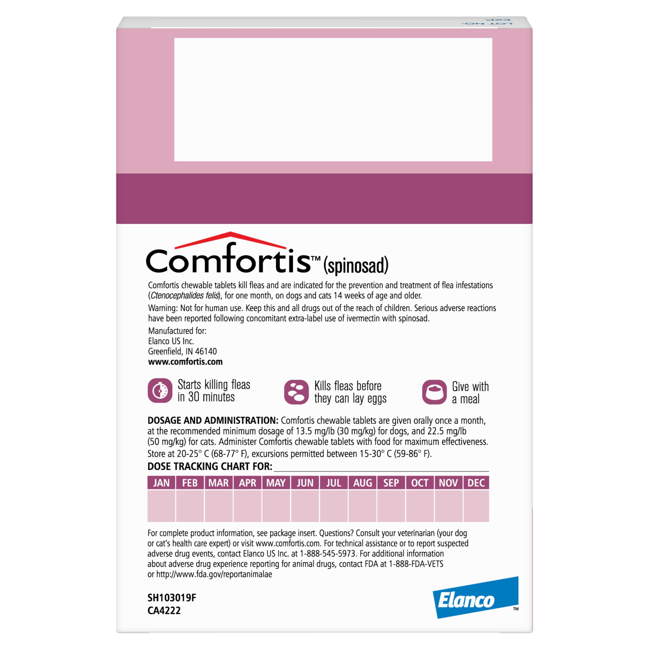 Comfortis -6  doses/card - Pink (140 mg)