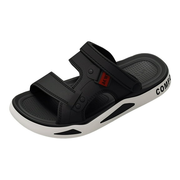 Mepaouo Open Toe Sandals for Men Summer Beach Water Shoes 2025 Slip on Clogs with Adjustable Strap