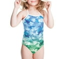 thumbnail image 3 of FOR U DESIGNS Sea Turtle One Piece Bathing Suit Girls Size 7-8 Years Fashion Beach Sport Bathing Suit for Swimming Surfing Breathable Off Shoulder Swimsuit, 3 of 6