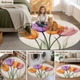 thumbnail image 6 of Area Rug 36in, Spring Floral Colorful Tulip Floor Carpet Living Room Rug, Countryside Wild Flower Non-Slip Welcome Mat Indoor Rugs for Bedroom Dining Room, 6 of 9