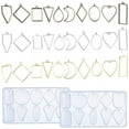 thumbnail image 1 of 32 Pcs Pendentifs Breloques à Lunette Ouverte Moules en Résine et Moules en Silicone, SourceTon Apprêts de Bijoux Bricolage Cadre de Fleur Pressée Plateaux Géométriques Ajourés Assortis, 1 of 9