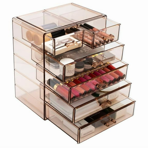 Sorbus Cosmetics Makeup and Jewelry Big Storage Case Display - Stylish Vanity, Bathroom Case (4 Large, 2 Small Drawers, Bronze Glow)