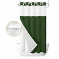 thumbnail image 2 of Solid Dark Green No Hook Shower Curtain Waterproof,Bathroom Curtains with Snap in Liners and See Through Top Window,Retro Minimalism Abstract Denim Texture Hotel Bathtub Curtains Shower 54"Wx78"L, 2 of 8