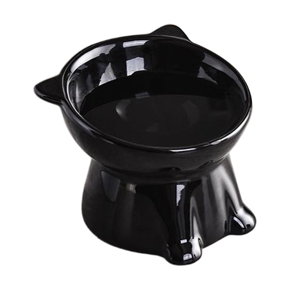 Ceramic Elevated Cat Bowls-Water Bowl, 15° Tilted Design, Anti-Vomiting & Spine Protection, Prevent Whisker Fatigue for Kittens to Adult Cats and Small Dogs