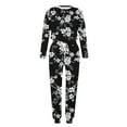 thumbnail image 4 of Jamicy Loungewear Sets for Women Clearance Womens 2 Piece Outfits Long Sleeve Button Shirts Baggy Pants Cute Print Sleepwear Sets, 4 of 5