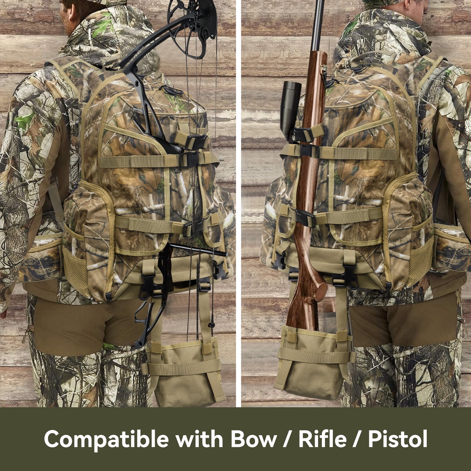 WTVIDAS Hunting Backpack, Waterproof Camo Hunting Pack for Men, Long-Lasting Large Capacity Hunting Day Pack, Hunting Gear, Deer Hunting Accessories