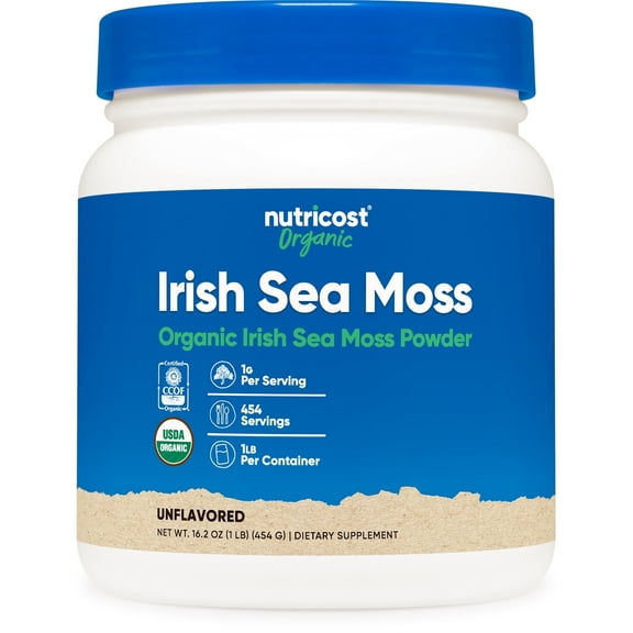 Nutricost Organic Irish Moss Powder (1 lb) - Gluten Free, Non-GMO Supplement